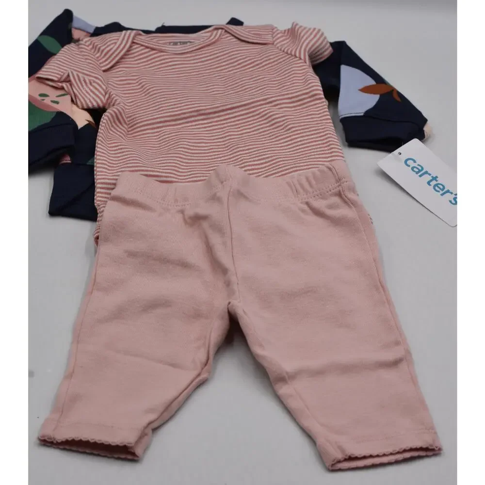 Carter's 3-Piece Baby Outfit - Tunic/Undershirt/Pants - Navy Pear New Born